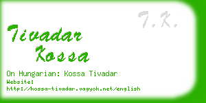 tivadar kossa business card